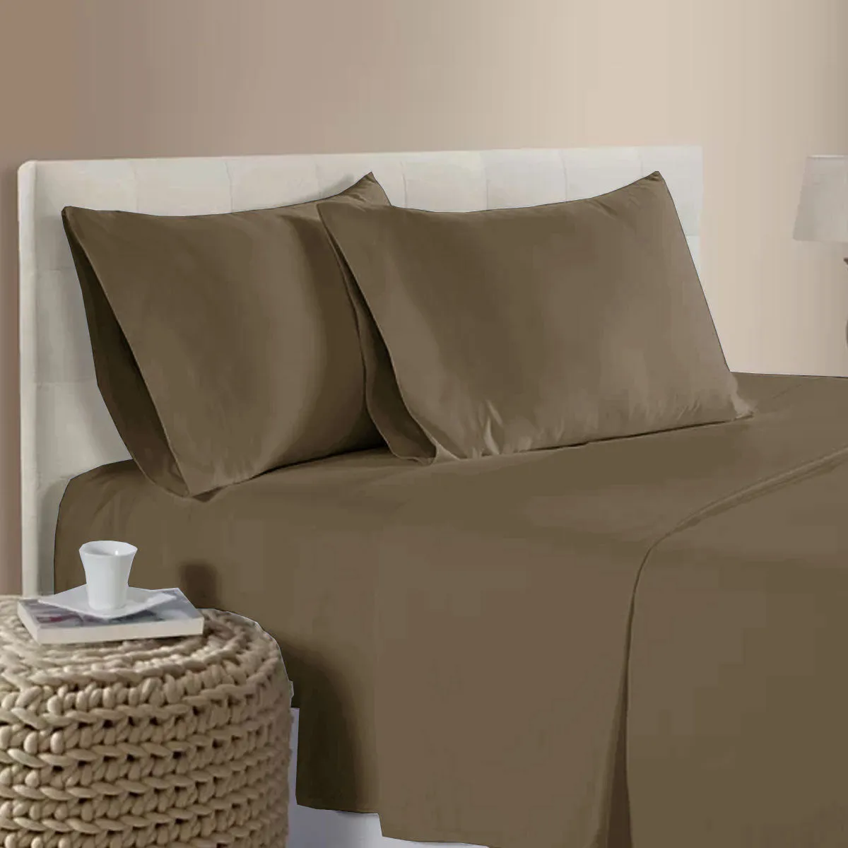 400TC Bamboo Cotton Sheet Set | Latte | Queen