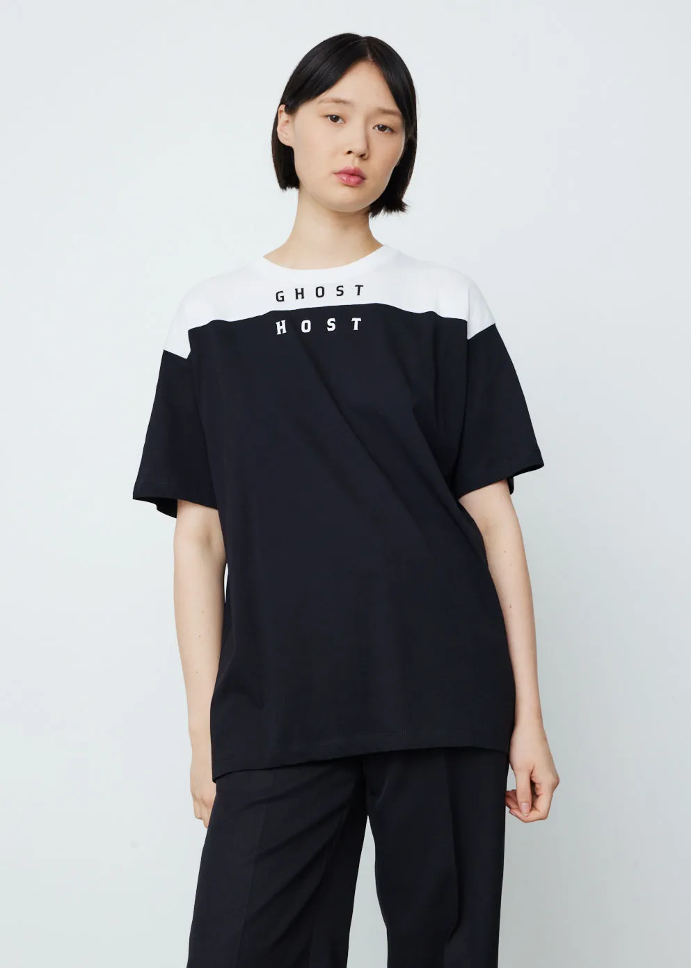 Big Fit Bicolour Americano T-Shirt Ghost Print