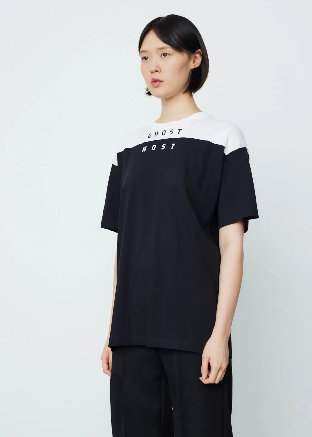 Big Fit Bicolour Americano T-Shirt Ghost Print