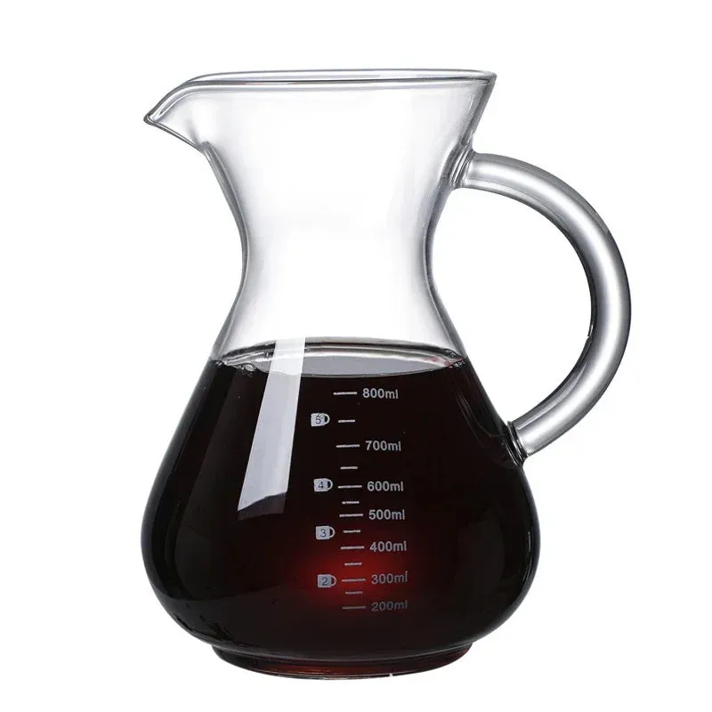 Chemex coffee pot Pour Over Coffee Brewer with Stainless Steel Coffee Filter High borosilicate glass material coffee kettle