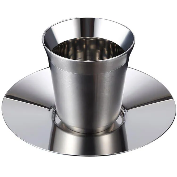 Double Wall Stainless Steel Espresso Cups 2 pcs Set