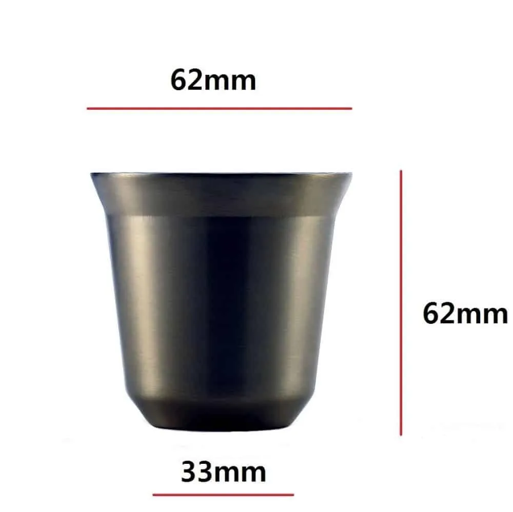 Double Wall Stainless Steel Espresso Cups 2 pcs Set