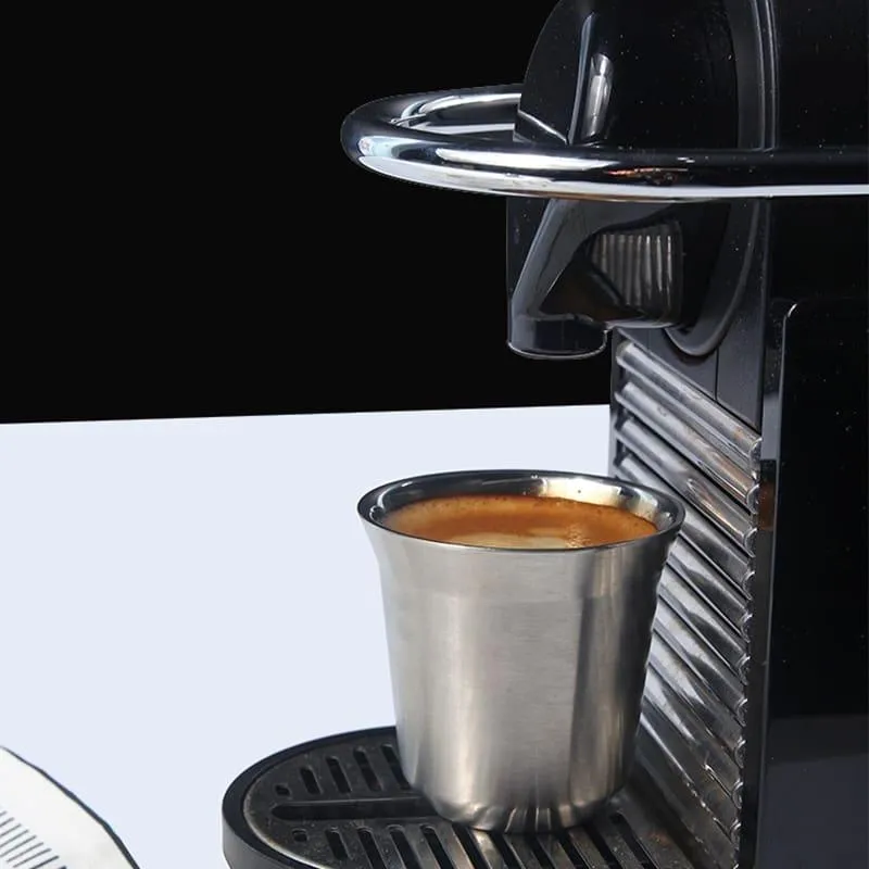 Double Wall Stainless Steel Espresso Cups 2 pcs Set