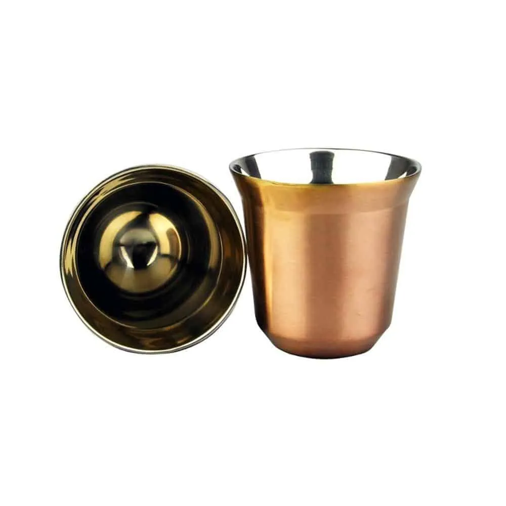 Double Wall Stainless Steel Espresso Cups 2 pcs Set