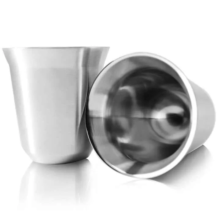 Double Wall Stainless Steel Espresso Cups 2 pcs Set