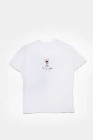 Espresso Martini Sip And Yap Graphic Boyfriend Tee