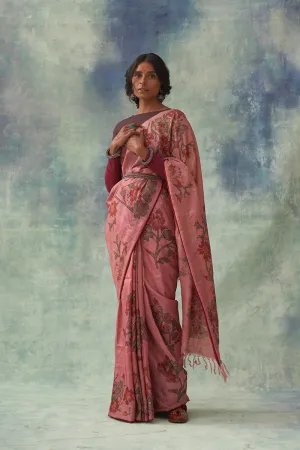 Garvita' Kalamkari Pure Tussar Silk Saree