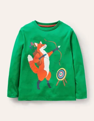 Graphic Fairytale T-shirt-Highland Green Fox Archery