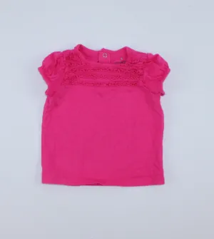 JUMPING BEANS PINK RUFFLE TOP 6-9M PRE-LOVED
