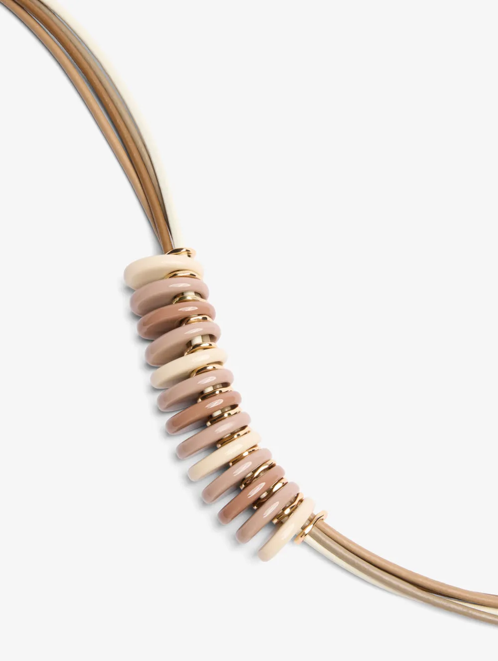 Latte Oval Beads Necklace