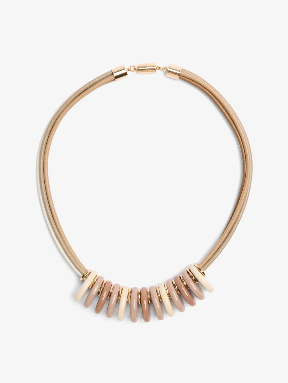 Latte Oval Beads Necklace