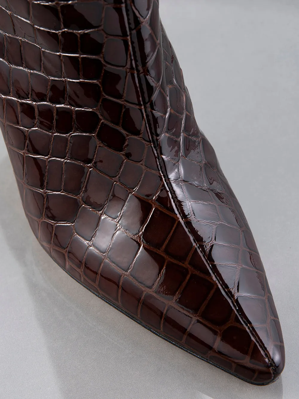 Odette Boot -- Espresso Croc