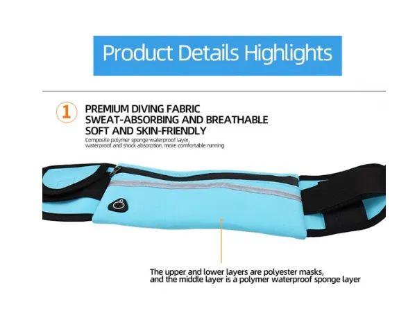 Running Sports Jogging Portable Outdoor Phone Holder Waterproof Belt Bag