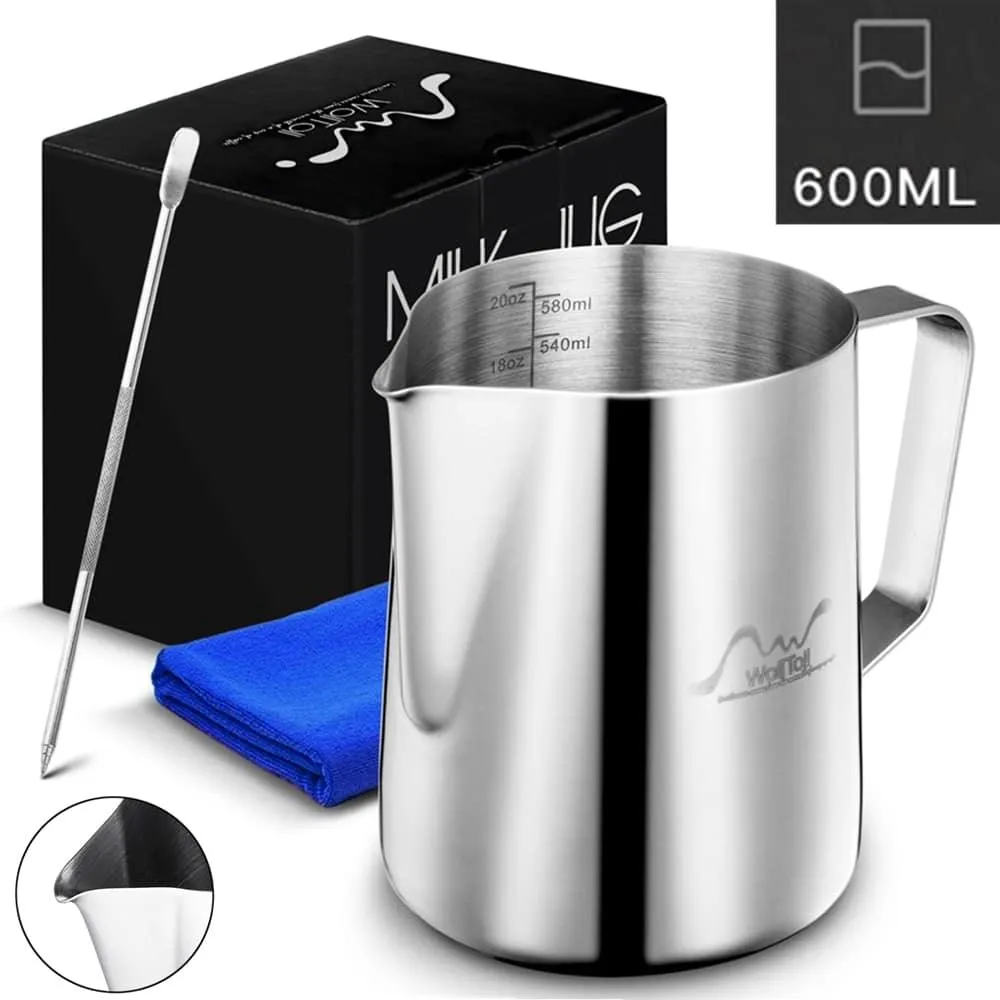Silver Milk Frothing Pitcher Jug