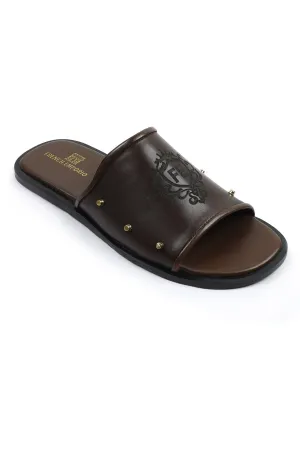 Slippers For Men in coffee SKU: SLP-0069-COFFEE