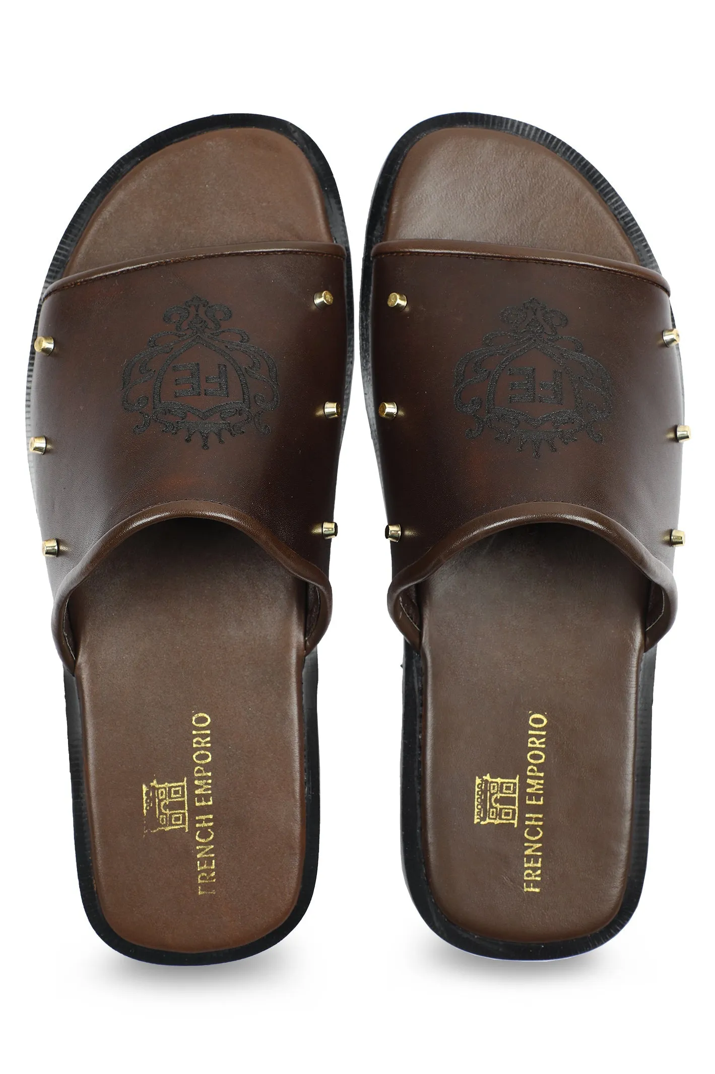 Slippers For Men in coffee SKU: SLP-0069-COFFEE