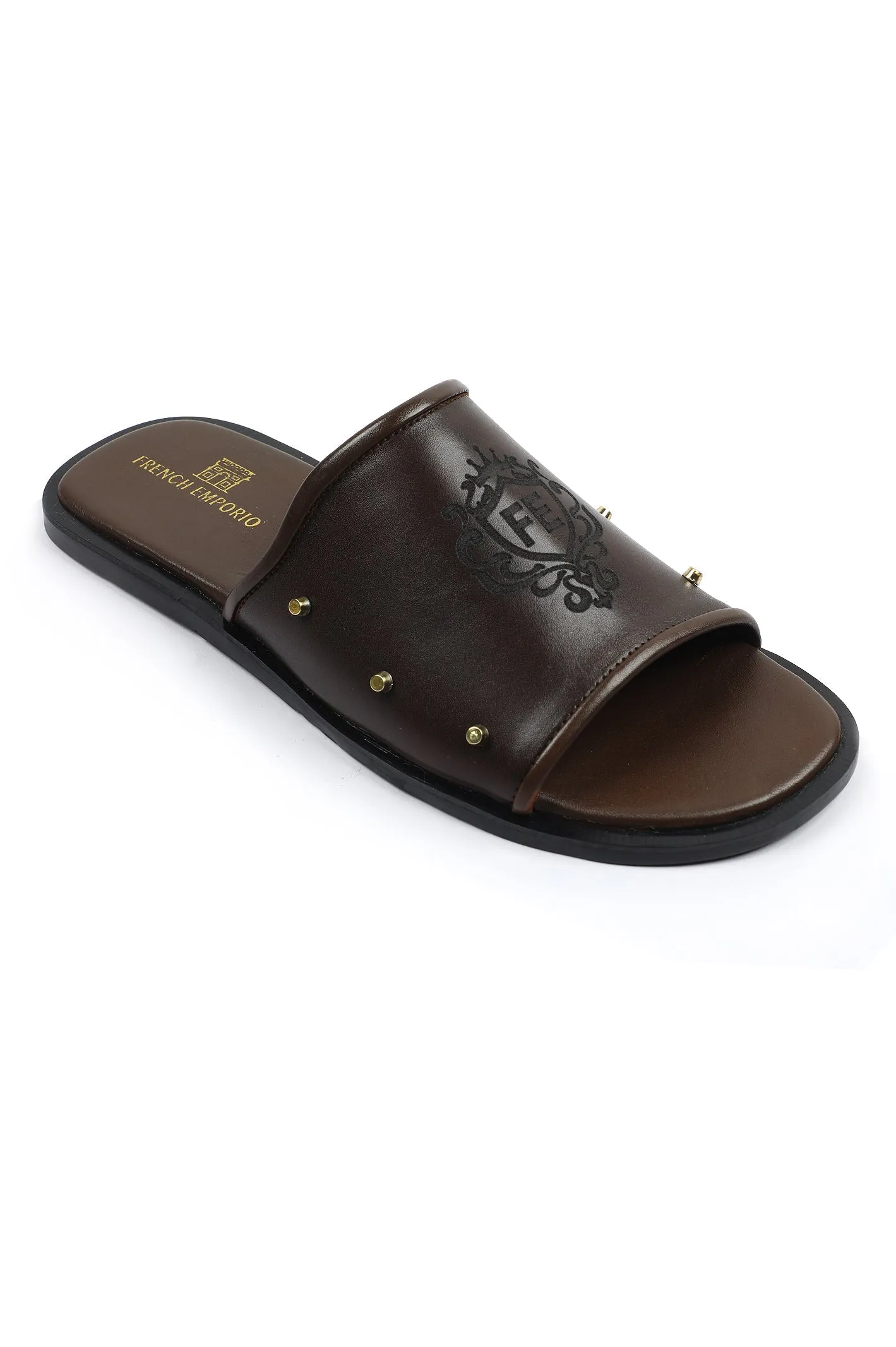 Slippers For Men in coffee SKU: SLP-0069-COFFEE